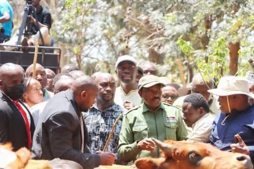 Military Dressed Kalonzo Musyoka Storms Opoda Farm in Style to Mourn Raila