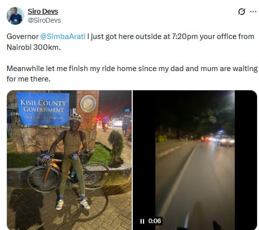 Man Rides Bicycle from Nairobi to Kisii in a Single Day for Christmas