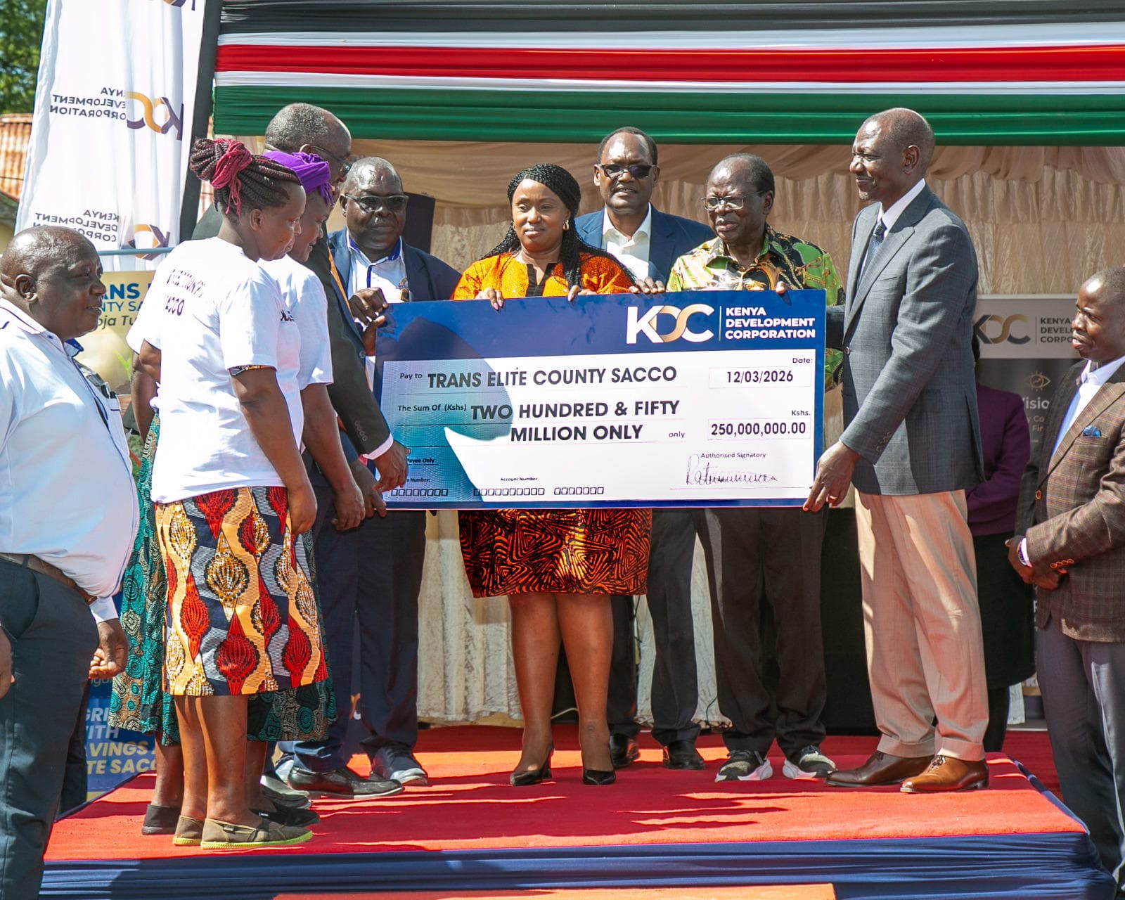 President Ruto Presides Over KSh 250 Million KDC Financing to Trans Elite SACCO, Unlocking Credit for Over 10,000 MSMEs