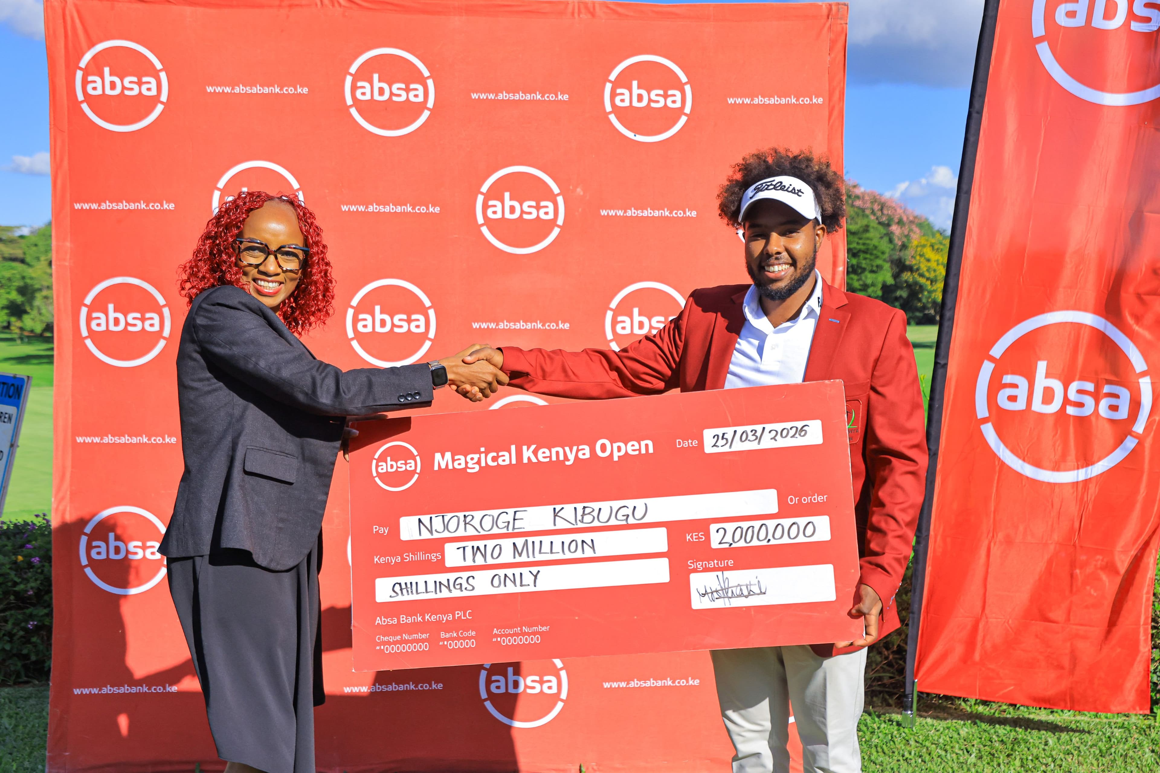 Absa Bank Rewards Njoroge Kibugu KES2 million for Stellar Performance at the 2026 Magical Kenya Open